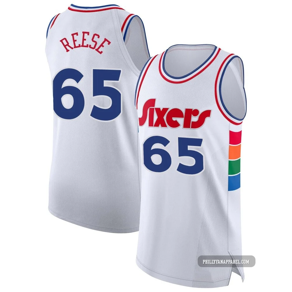 Alex Reese ＃65 Men's Authentic 2024/25 Philadelphia 76ers White City Edition Jersey