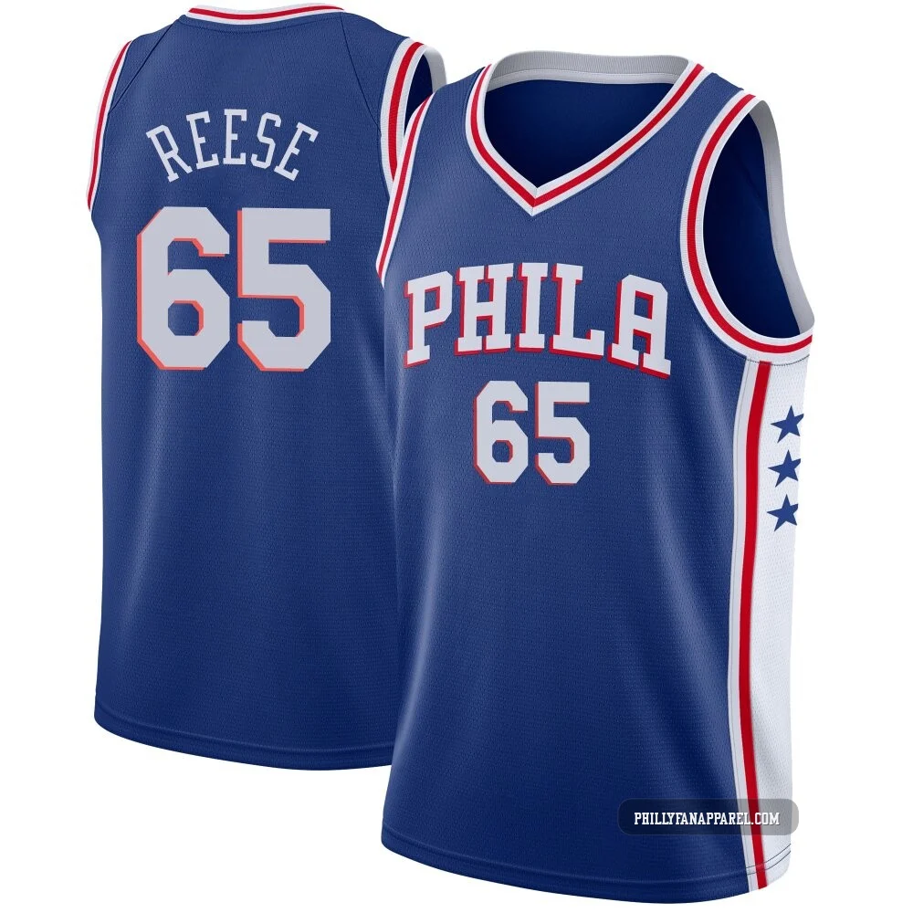 Alex Reese ＃65 Men's Swingman Blue Philadelphia 76ers Jersey - Icon Edition