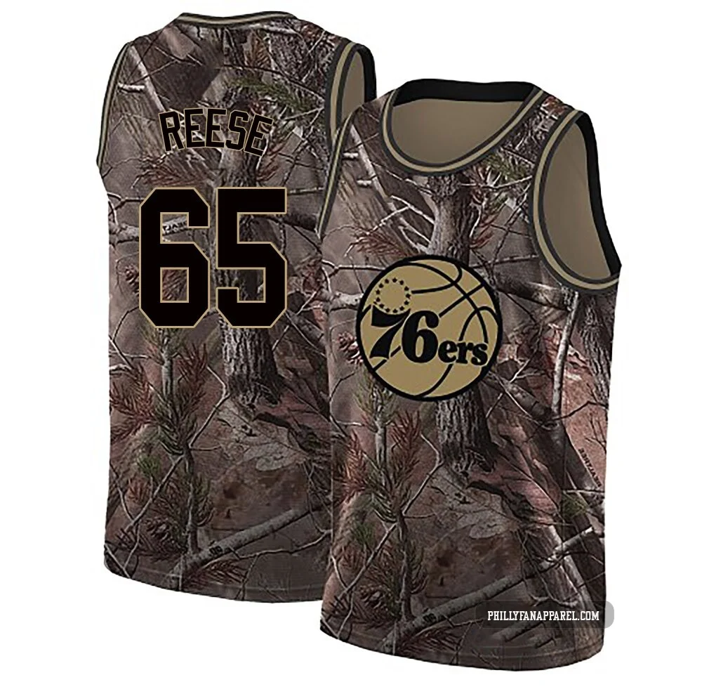 Alex Reese ＃65 Men's Swingman Camo Philadelphia 76ers Realtree Collection Jersey