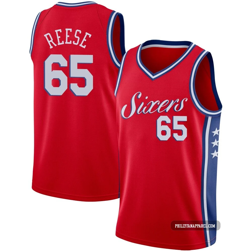 Alex Reese ＃65 Men's Swingman Red Philadelphia 76ers Jersey - Statement Edition