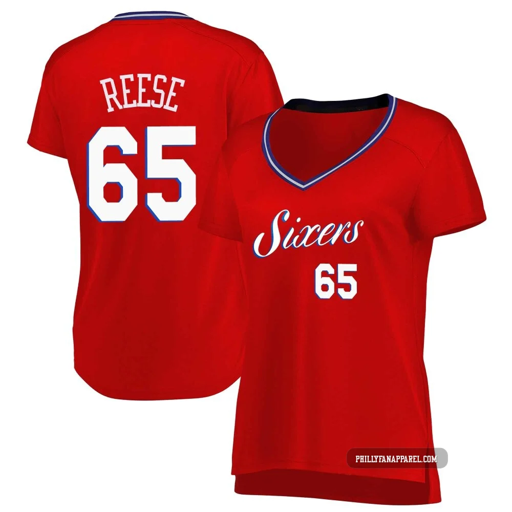 Alex Reese ＃65 Women's Red Philadelphia 76ers Fast Break Jersey - Statement Edition