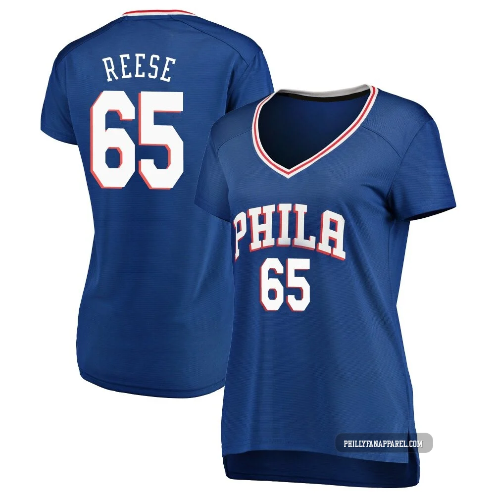 Alex Reese ＃65 Women's Royal Philadelphia 76ers Fast Break Jersey - Icon Edition
