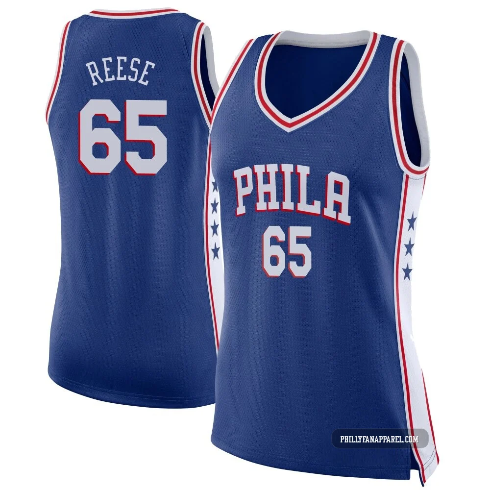 Alex Reese ＃65 Women's Swingman Blue Philadelphia 76ers Jersey - Icon Edition