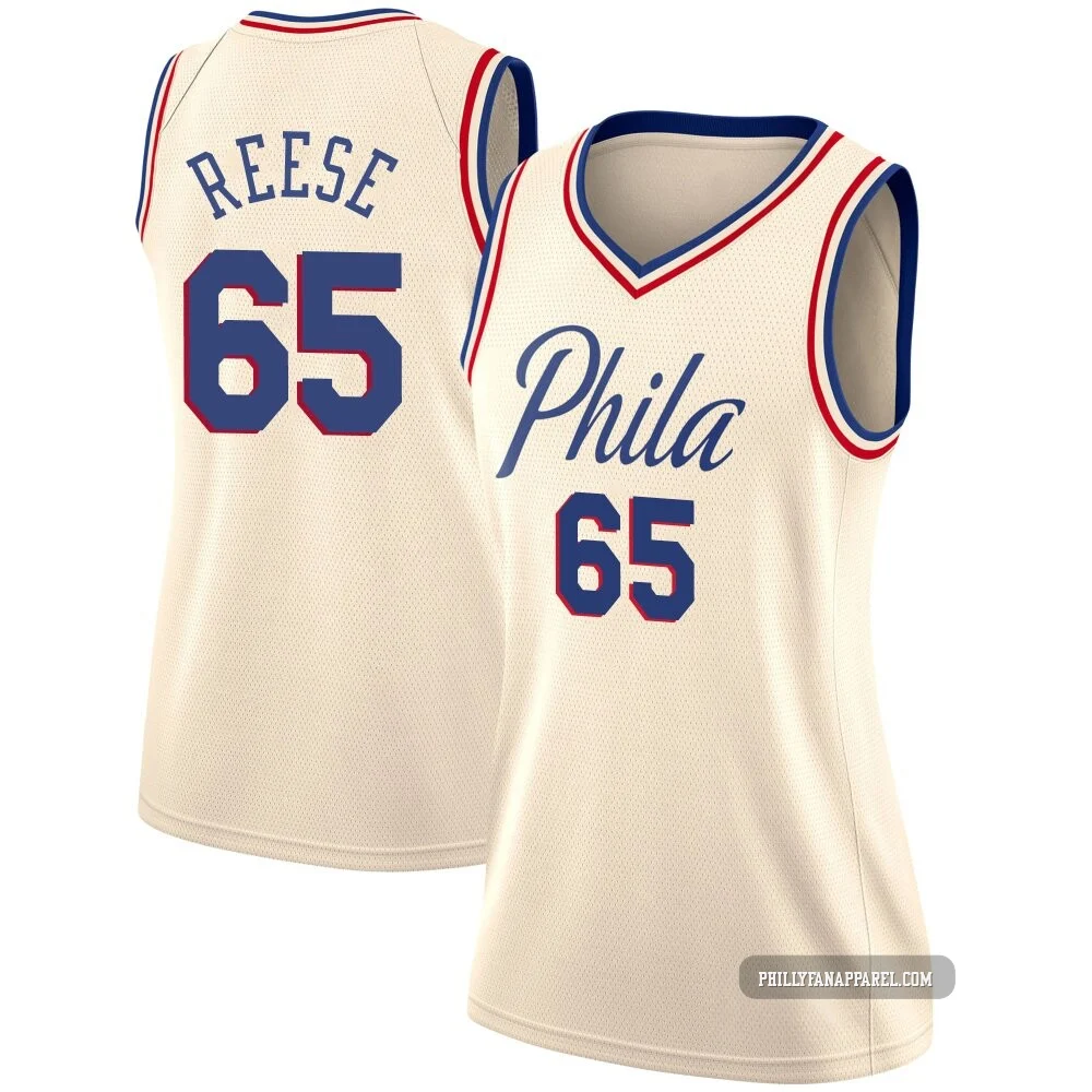 Alex Reese ＃65 Women's Swingman Cream Philadelphia 76ers Jersey - City Edition