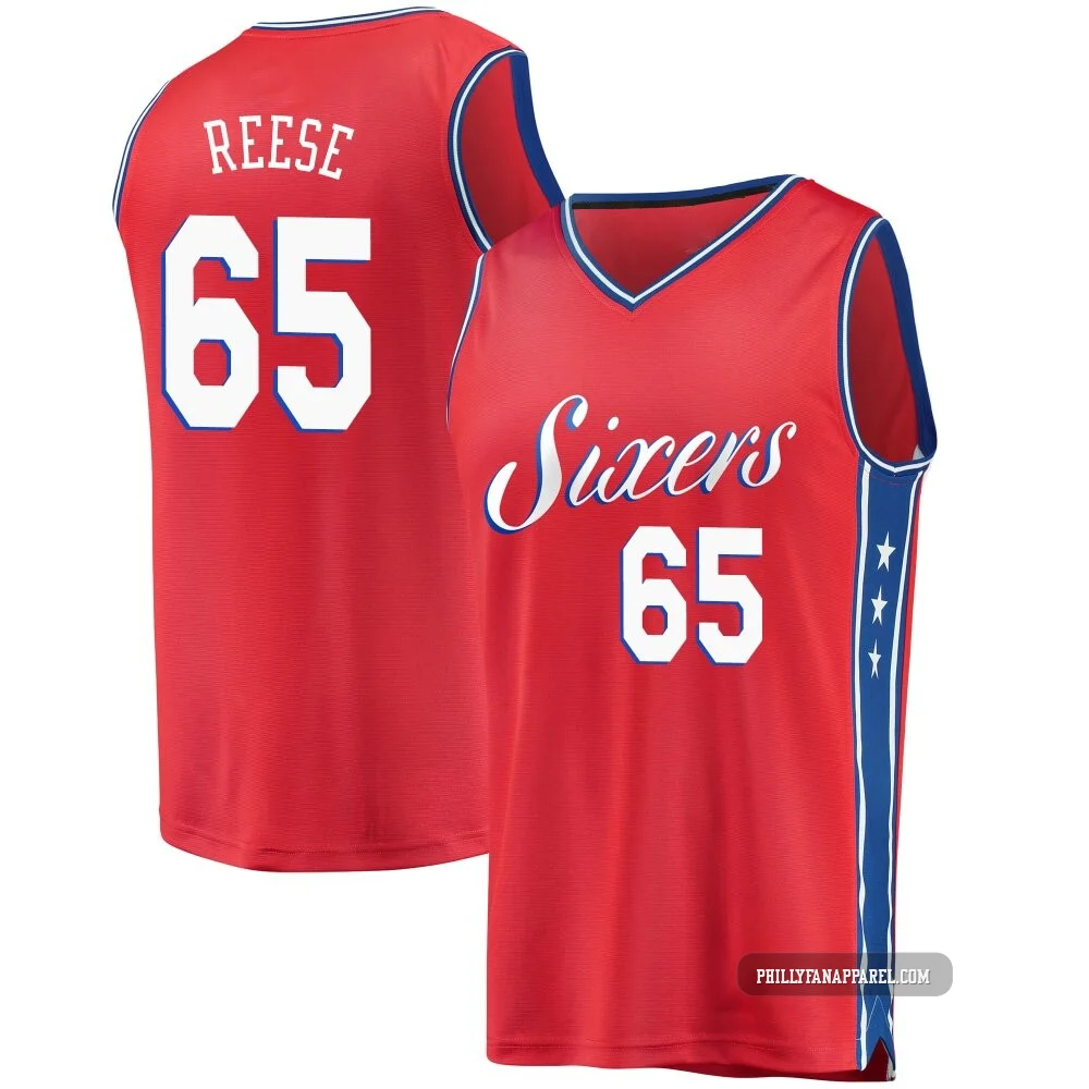 Alex Reese ＃65 Youth Red Philadelphia 76ers Fast Break Jersey - Statement Edition