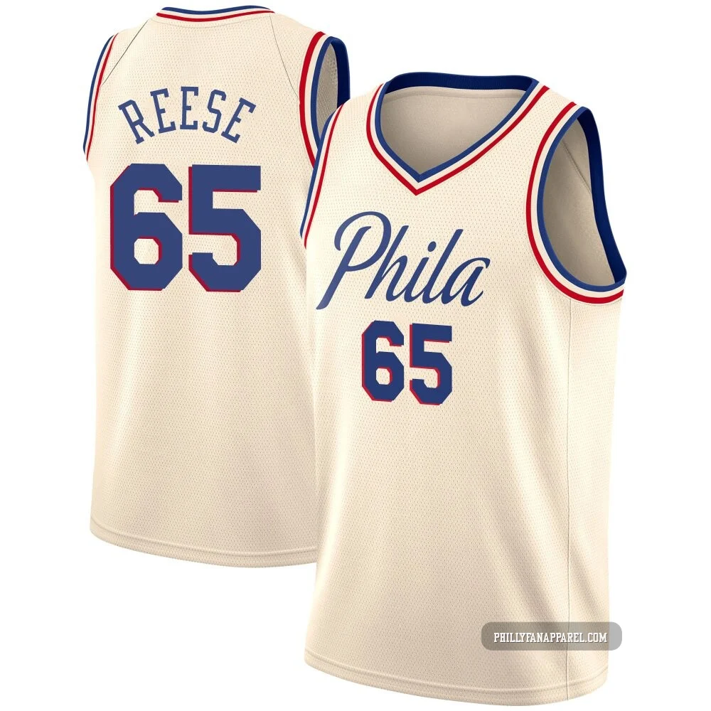 Alex Reese ＃65 Youth Swingman Cream Philadelphia 76ers Jersey - City Edition