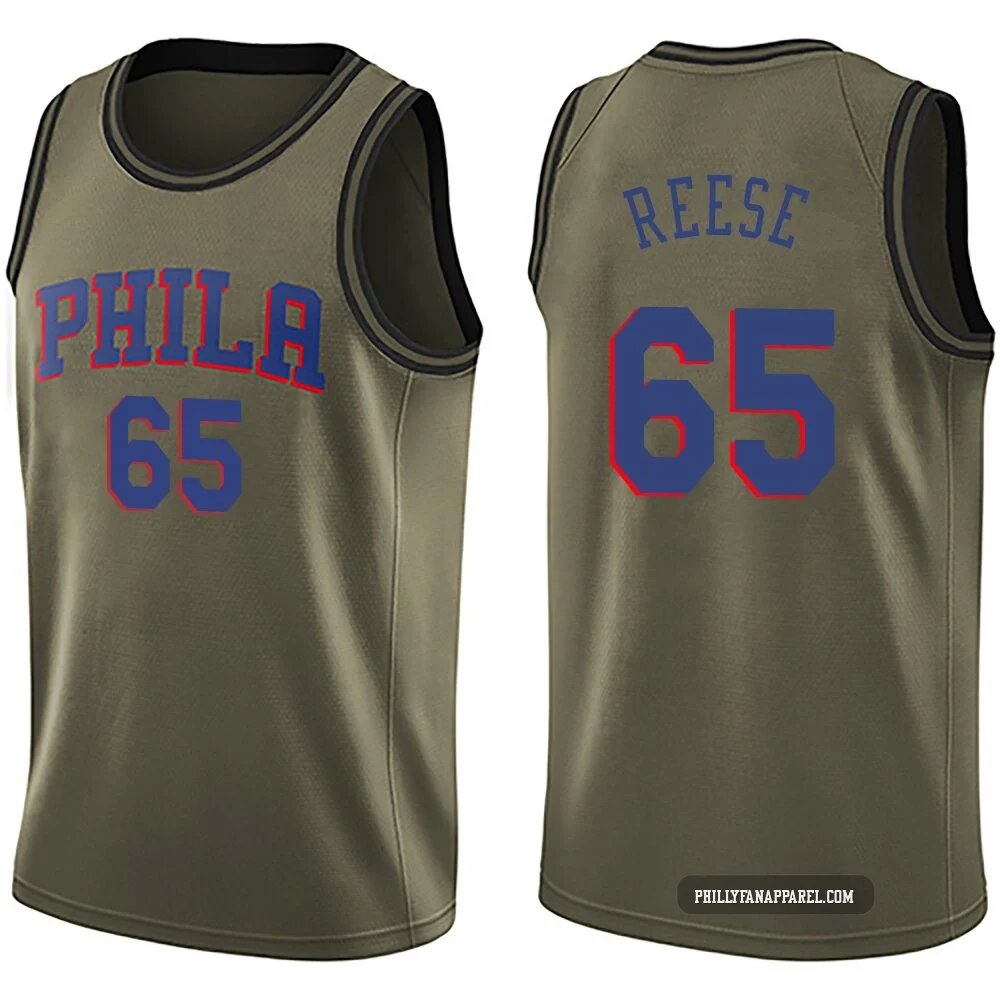 Alex Reese ＃65 Youth Swingman Green Philadelphia 76ers Salute to Service Jersey
