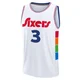 Allen Iverson ＃3 Men's 2024/25 Philadelphia 76ers White Fast Break City Edition Jersey
