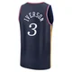 Allen Iverson ＃3 Men's 2025/26 Philadelphia 76ers Fast Break Navy City Edition Jersey