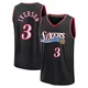 Allen Iverson ＃3 Men's Black Philadelphia 76ers Fast Break Classic Edition Jersey