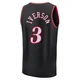 Allen Iverson ＃3 Men's Black Philadelphia 76ers Fast Break Classic Edition Jersey
