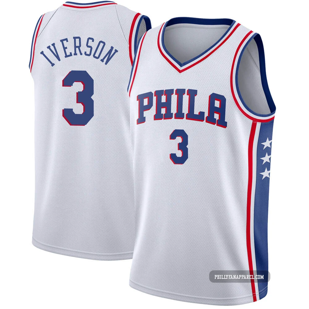 Allen Iverson ＃3 Men's Swingman White Philadelphia 76ers Jersey - Association Edition