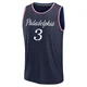 Allen Iverson ＃3 Youth 2025/26 Philadelphia 76ers Fast Break Navy City Edition Jersey