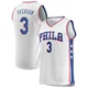 Allen Iverson ＃3 Youth White Philadelphia 76ers Fast Break Jersey - Association Edition