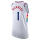 Andre Drummond ＃1 Men's Authentic 2024/25 Philadelphia 76ers White City Edition Jersey