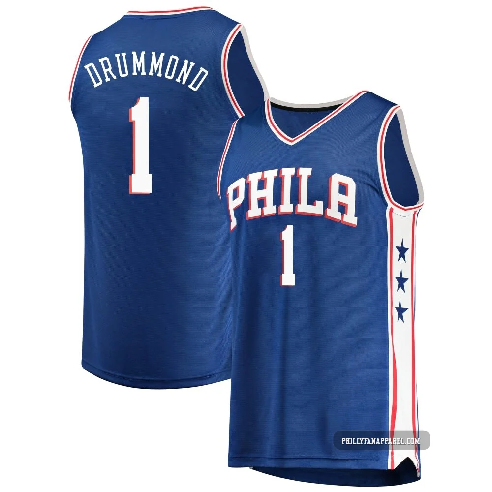 Andre Drummond ＃1 Men's Royal Philadelphia 76ers Fast Break Jersey - Icon Edition