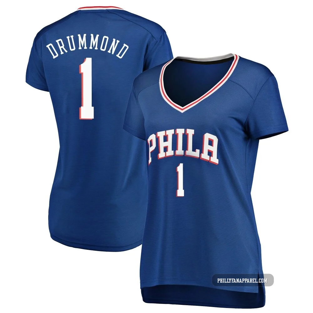 Andre Drummond ＃1 Women's Royal Philadelphia 76ers Fast Break Jersey - Icon Edition