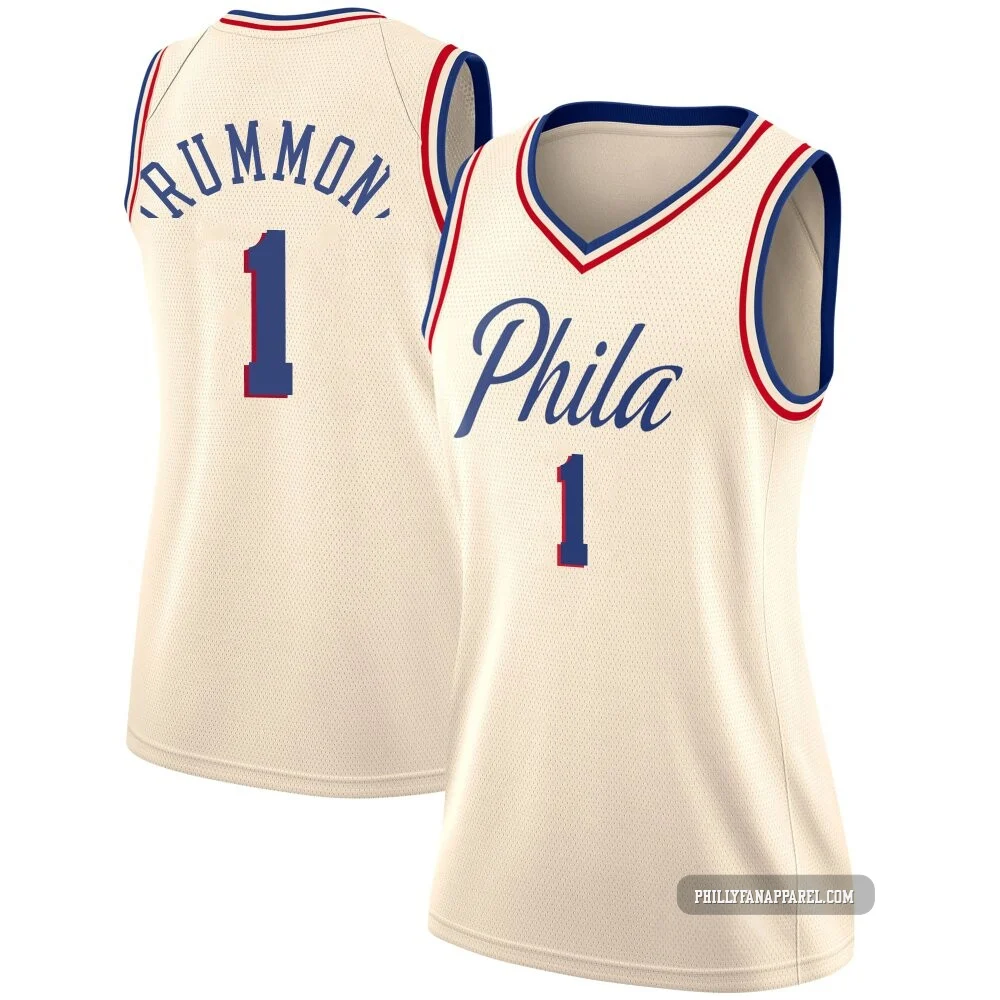 Andre Drummond ＃1 Women's Swingman Cream Philadelphia 76ers Jersey - City Edition