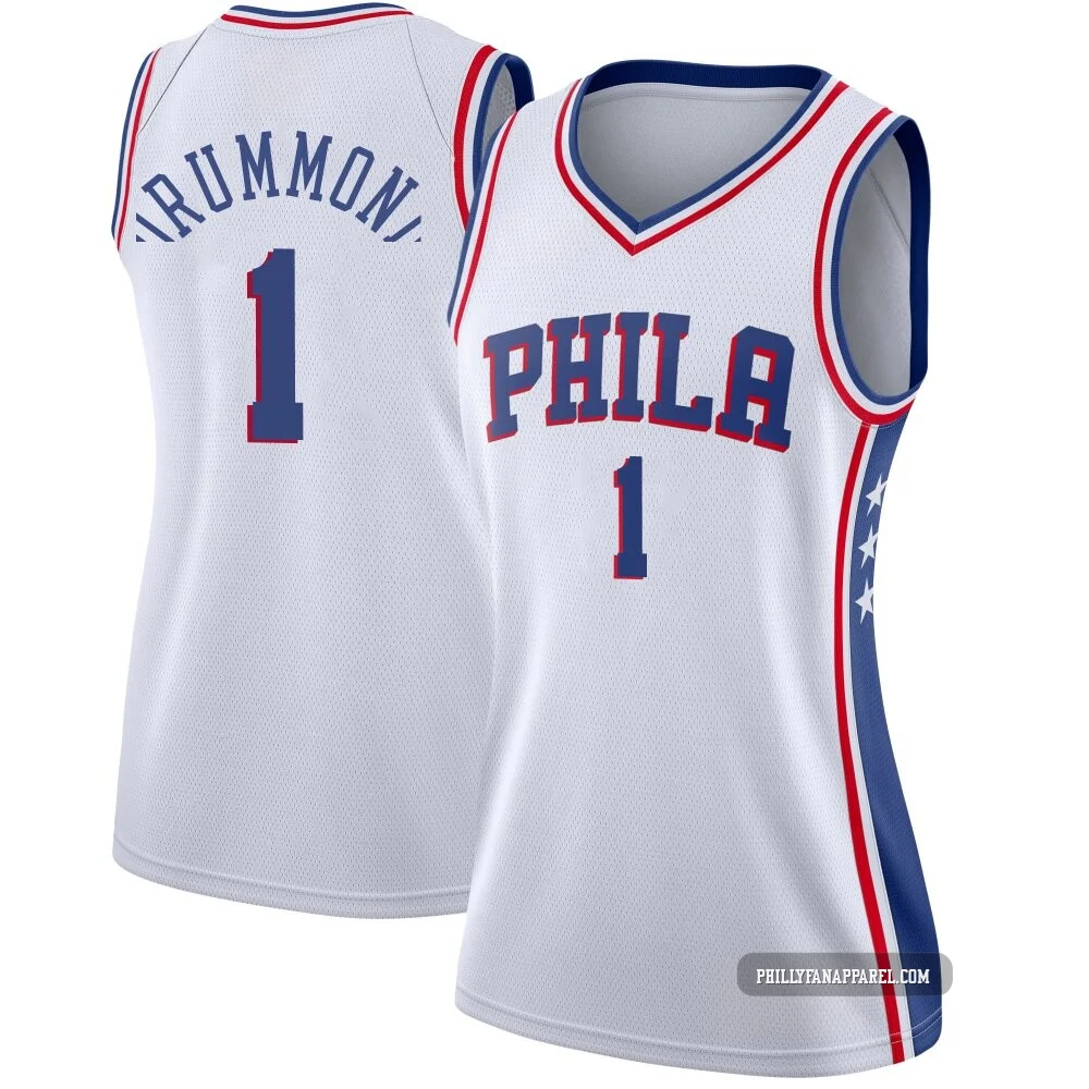 Andre Drummond ＃1 Women's Swingman White Philadelphia 76ers Jersey - Association Edition