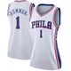 Andre Drummond ＃1 Women's Swingman White Philadelphia 76ers Jersey - Association Edition