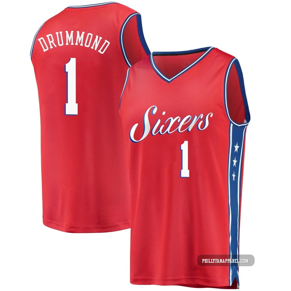 Andre Drummond ＃1 Youth Red Philadelphia 76ers Fast Break Jersey - Statement Edition
