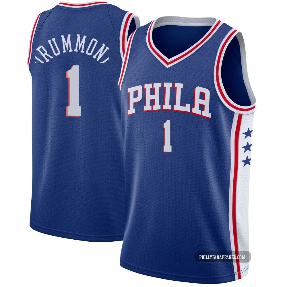 Andre Drummond ＃1 Youth Swingman Blue Philadelphia 76ers Jersey - Icon Edition