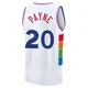 Cameron Payne ＃20 Youth 2024/25 Philadelphia 76ers White Fast Break City Edition Jersey
