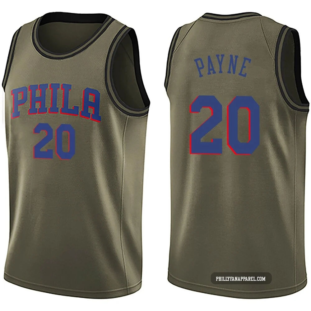 Cameron Payne ＃20 Youth Swingman Green Philadelphia 76ers Salute to Service Jersey