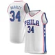 Charles Barkley ＃34 Men's White Philadelphia 76ers Fast Break Jersey - Association Edition