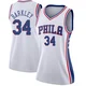 Charles Barkley ＃34 Women's Swingman White Philadelphia 76ers Jersey - Association Edition