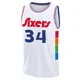 Charles Barkley ＃34 Youth 2024/25 Philadelphia 76ers White Fast Break City Edition Jersey