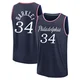 Charles Barkley ＃34 Youth 2025/26 Philadelphia 76ers Fast Break Navy City Edition Jersey