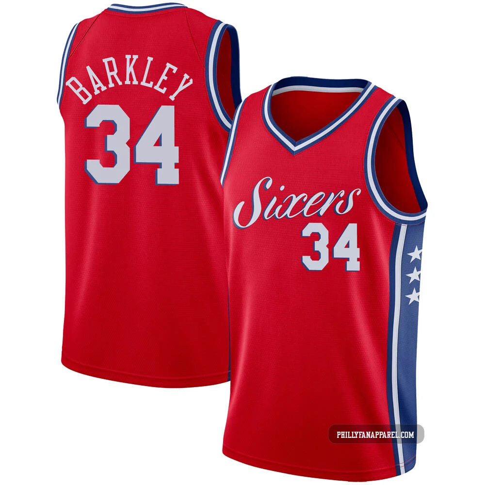 Charles Barkley ＃34 Youth Swingman Red Philadelphia 76ers Jersey - Statement Edition