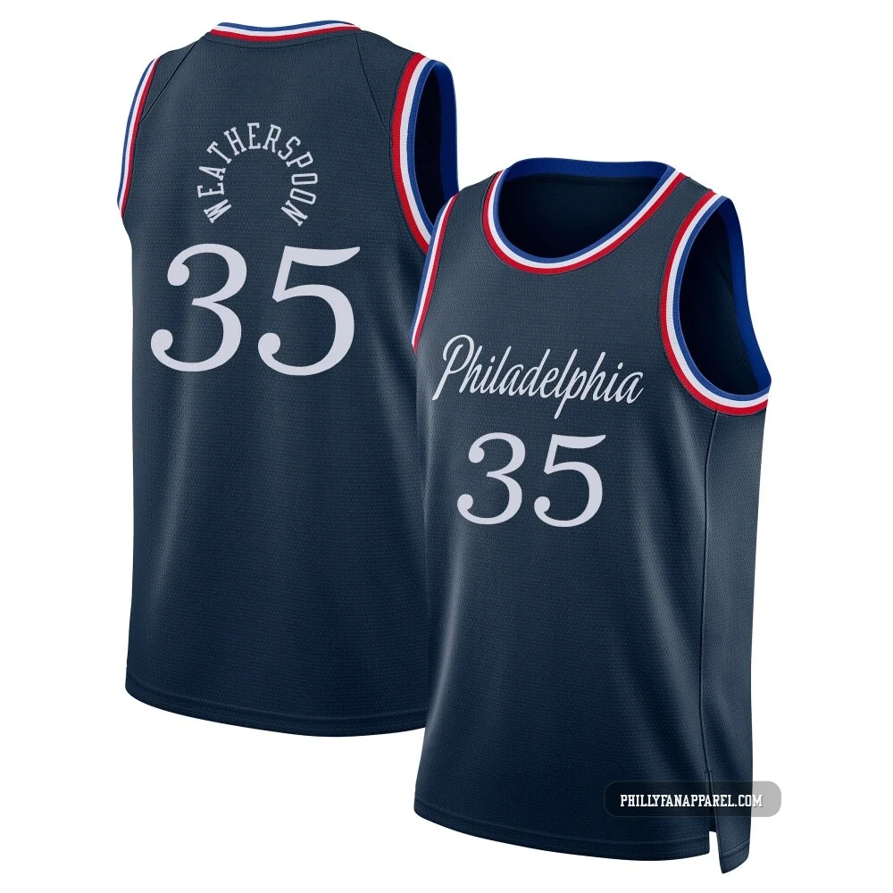 Clarence Weatherspoon ＃35 Youth Swingman 2025/26 Philadelphia 76ers Navy City Edition Jersey
