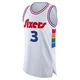 Dana Barros ＃3 Men's Authentic 2024/25 Philadelphia 76ers White City Edition Jersey