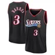 Dana Barros ＃3 Men's Black Philadelphia 76ers Fast Break Classic Edition Jersey