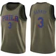Dana Barros ＃3 Men's Swingman Green Philadelphia 76ers Salute to Service Jersey