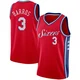 Dana Barros ＃3 Men's Swingman Red Philadelphia 76ers Jersey - Statement Edition