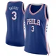 Dana Barros ＃3 Women's Swingman Blue Philadelphia 76ers Jersey - Icon Edition