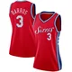 Dana Barros ＃3 Women's Swingman Red Philadelphia 76ers Jersey - Statement Edition