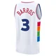 Dana Barros ＃3 Youth 2024/25 Philadelphia 76ers White Fast Break City Edition Jersey