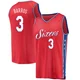 Dana Barros ＃3 Youth Red Philadelphia 76ers Fast Break Jersey - Statement Edition
