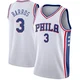 Dana Barros ＃3 Youth Swingman White Philadelphia 76ers Jersey - Association Edition
