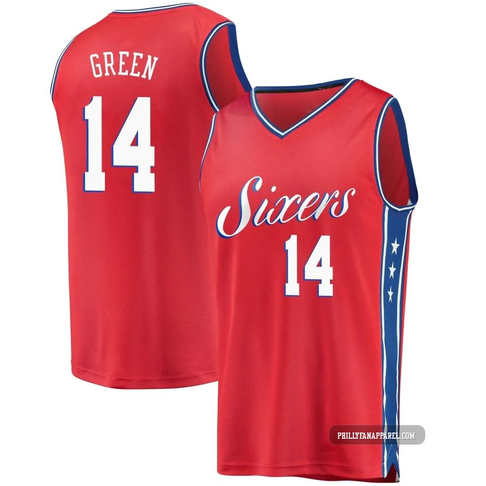 Danny Green ＃14 Men's Red Philadelphia 76ers Fast Break Jersey - Statement Edition