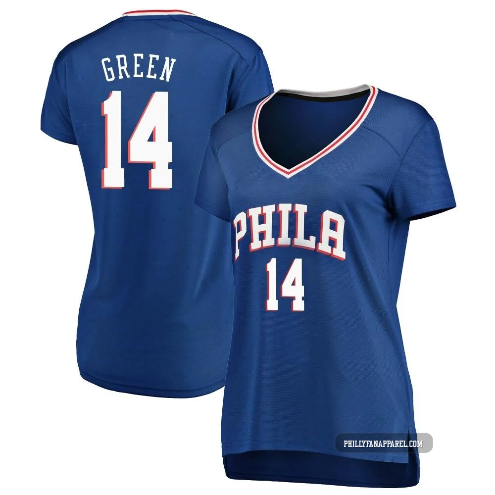 Danny Green ＃14 Women's Royal Philadelphia 76ers Fast Break Jersey - Icon Edition