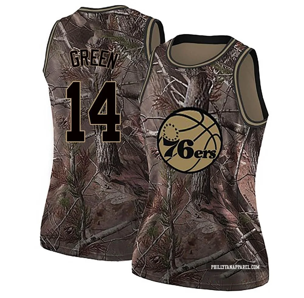 Danny Green ＃14 Women's Swingman Camo Philadelphia 76ers Realtree Collection Jersey