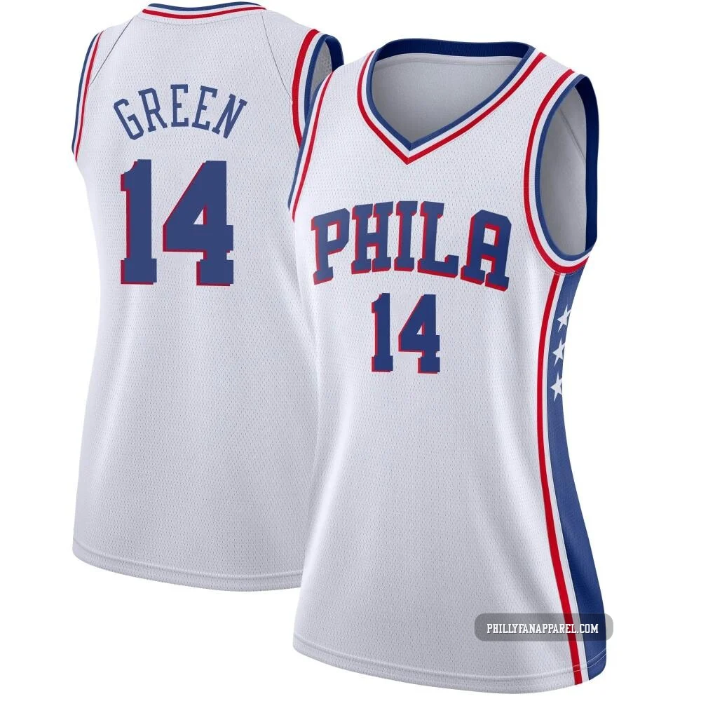 Danny Green ＃14 Women's Swingman White Philadelphia 76ers Jersey - Association Edition