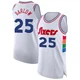 Dominick Barlow ＃25 Men's Authentic 2024/25 Philadelphia 76ers White City Edition Jersey