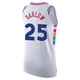Dominick Barlow ＃25 Men's Authentic 2024/25 Philadelphia 76ers White City Edition Jersey