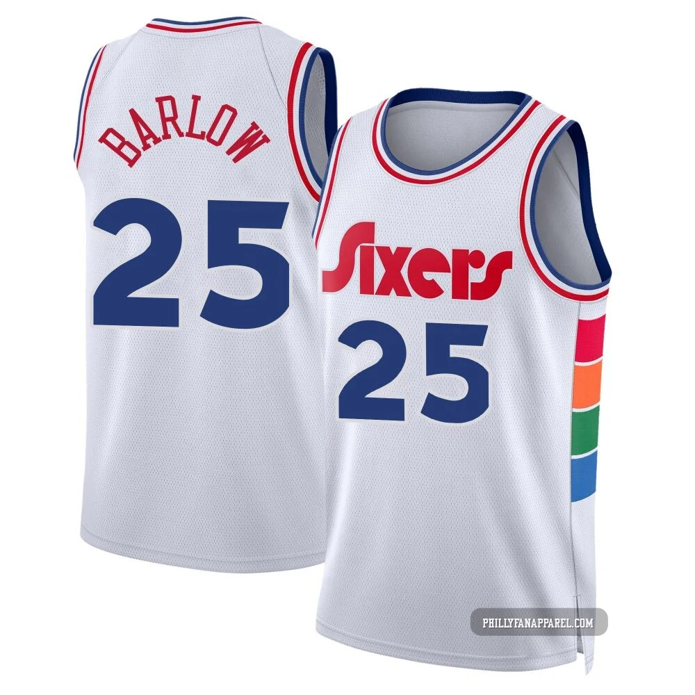 Dominick Barlow ＃25 Men's Swingman 2024/25 Philadelphia 76ers White City Edition Jersey